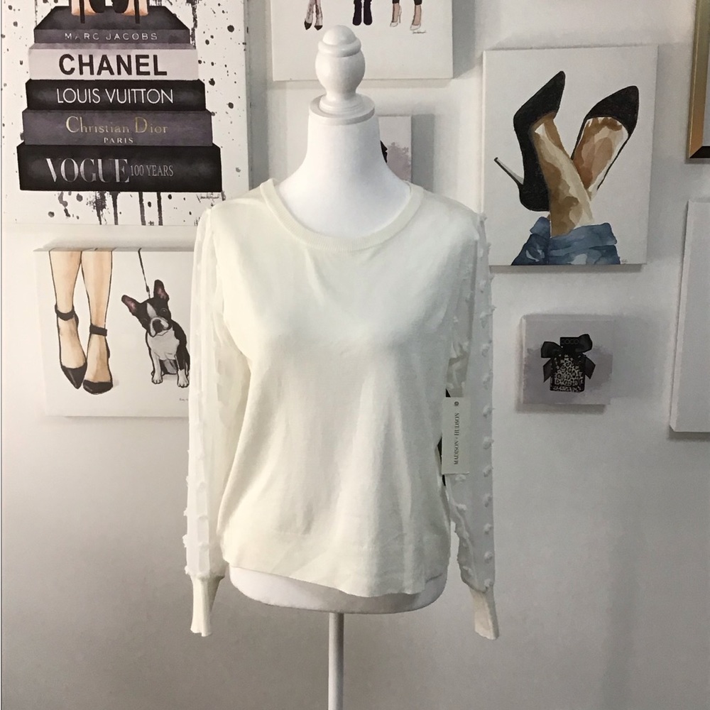 Madison & Hudson Cream/White sweater-Large